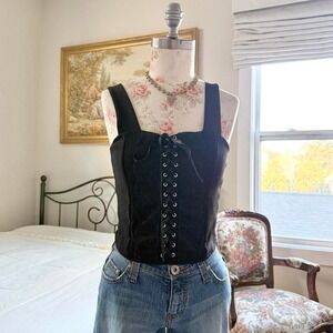 black lace up corset going out top Madi Mase size medium